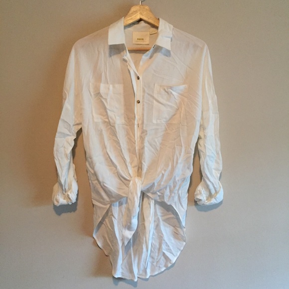 sale | anthropologie | tie front button down - Picture 4 of 5